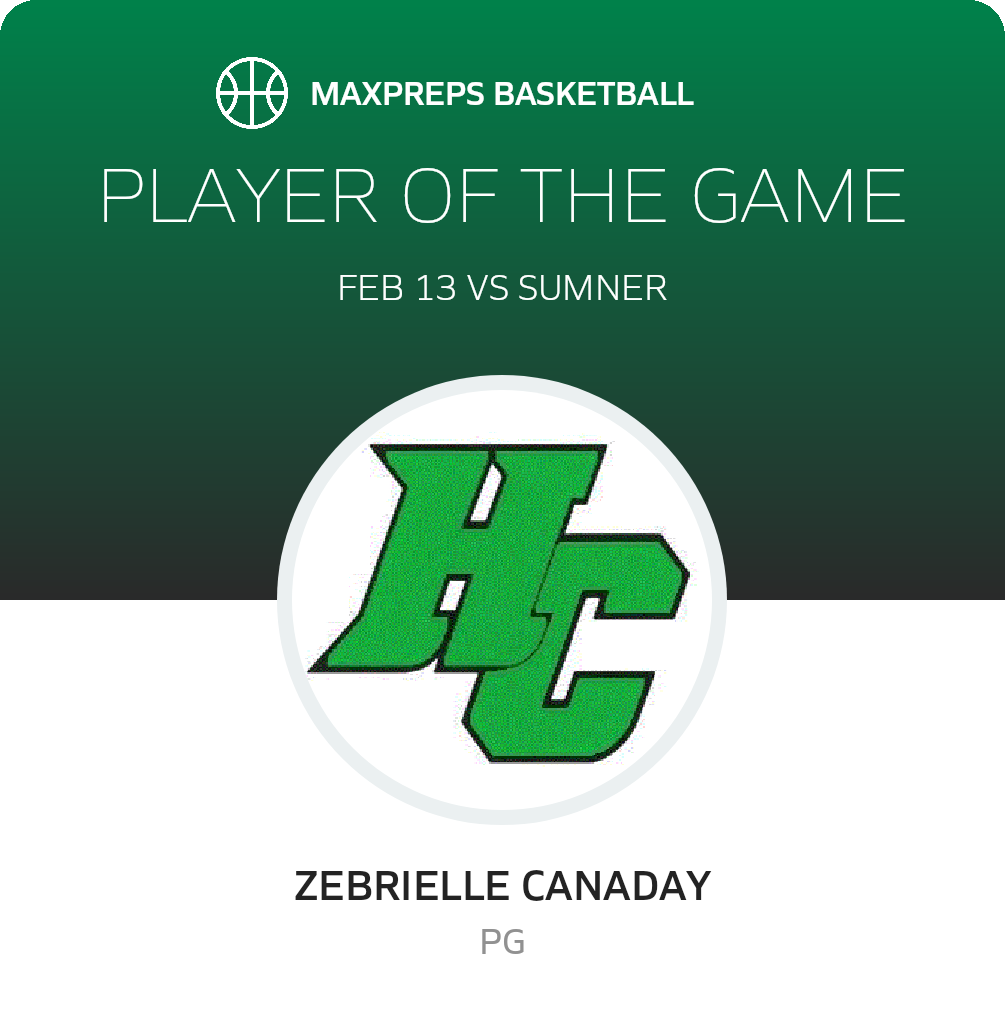 Zebrielle Canaday Player of the Game badge