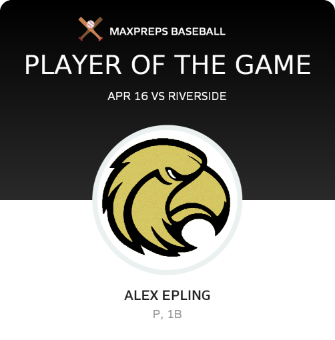 #20 Alex Epling Player of the Game badge