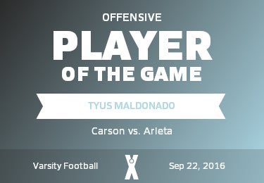 #21 Tyus Maldonado Player of the Game badge
