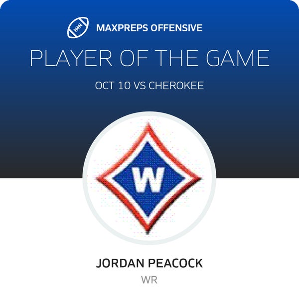 #1 Jordan Peacock Player of the Game badge