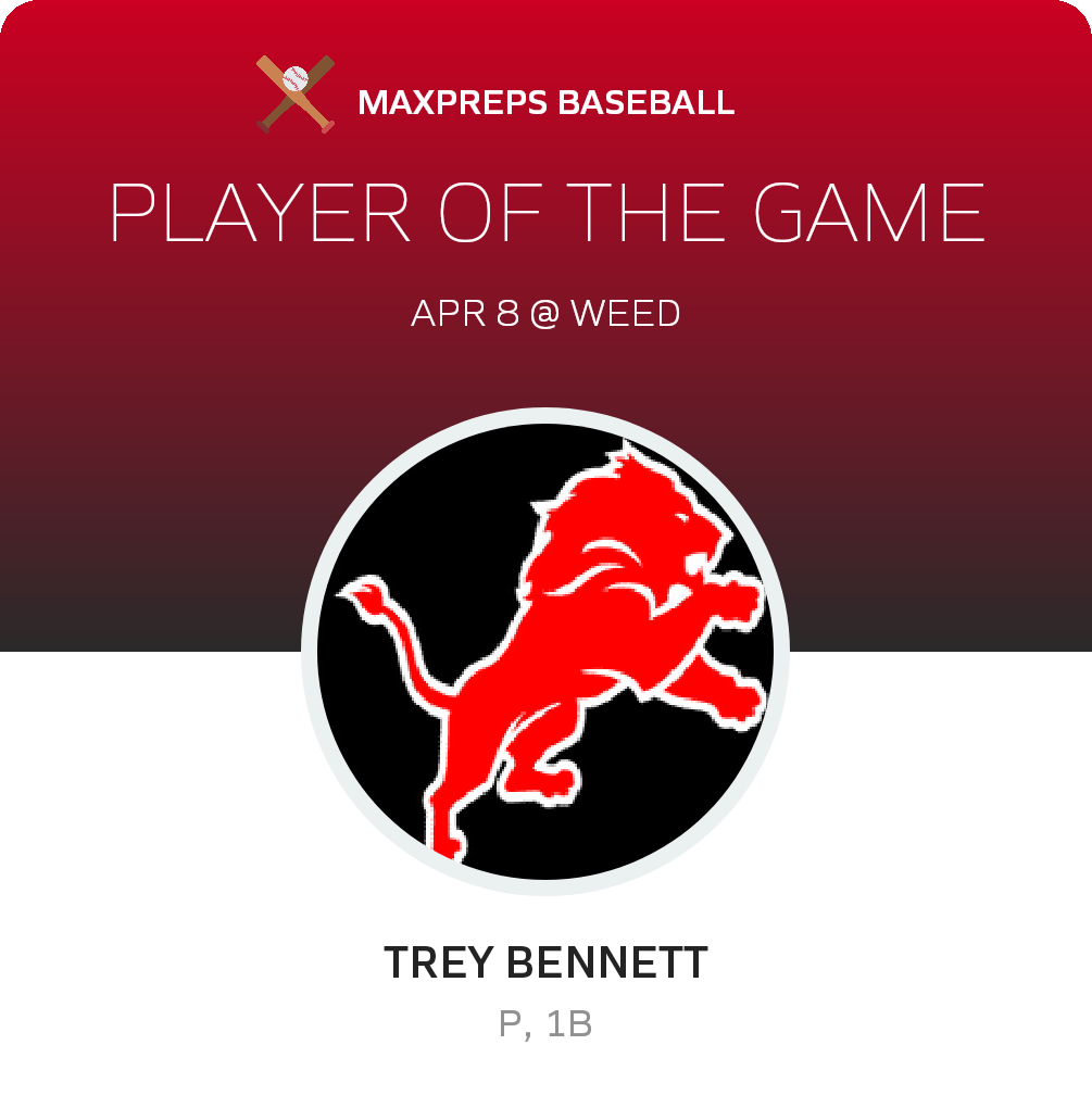 #22 Trey Bennett Player of the Game badge