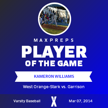 #30 Kameron Williams Player of the Game badge