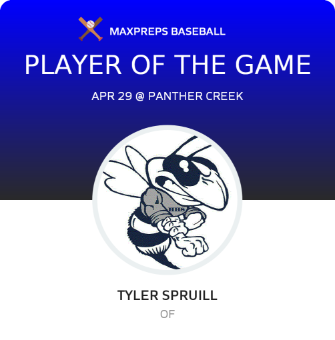 #4 Tyler Spruill Player of the Game badge