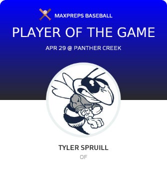 #4 Tyler Spruill Player of the Game badge