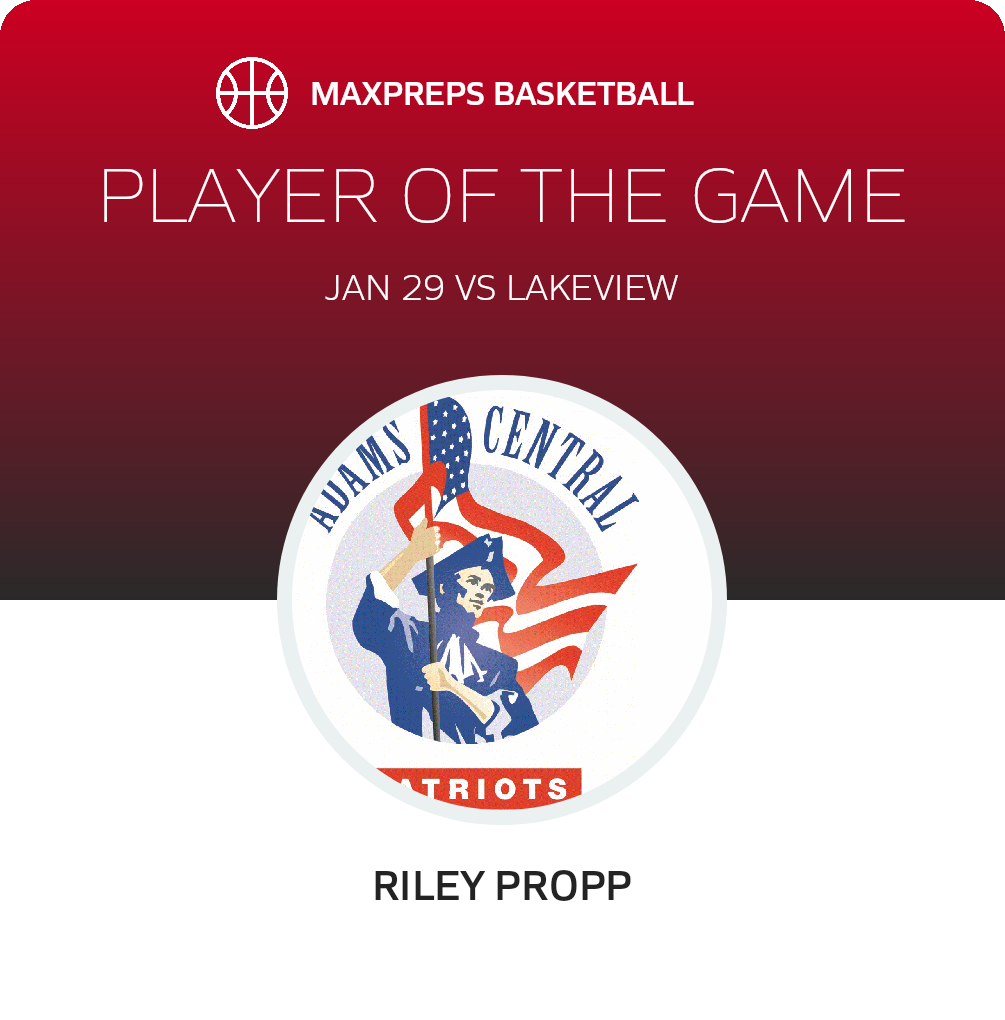 #2 Riley Propp Player of the Game badge