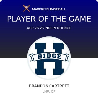 #8 Brandon Cartrett Player of the Game badge