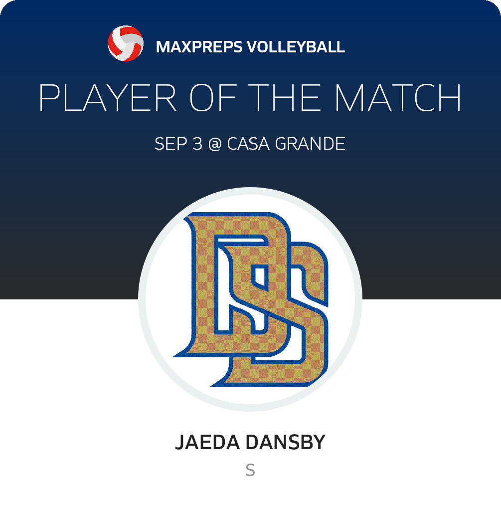 #6 Jaeda Dansby Player of the Game badge