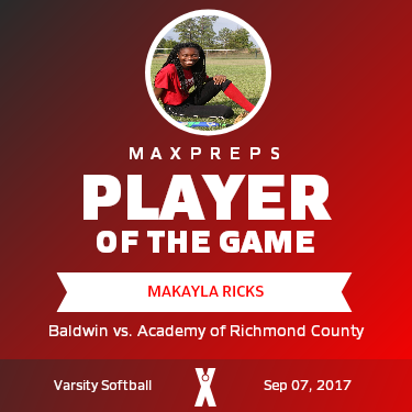 #14 Makayla Ricks Player of the Game badge