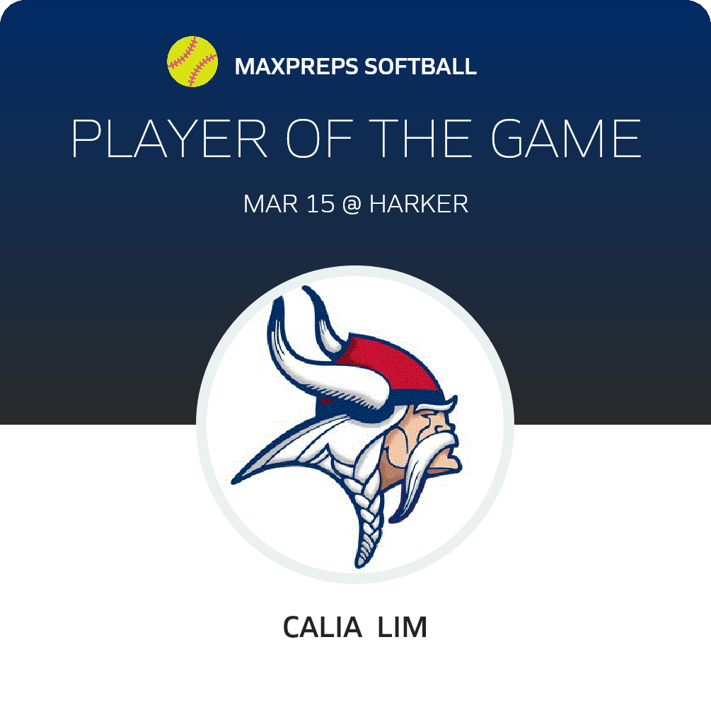 #3 Calia  Lim Player of the Game badge