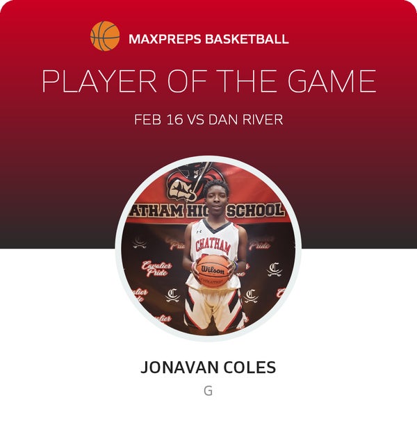 #24 Jonavan Coles Player of the Game badge