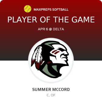 #7 Summer Mccord Player of the Game badge