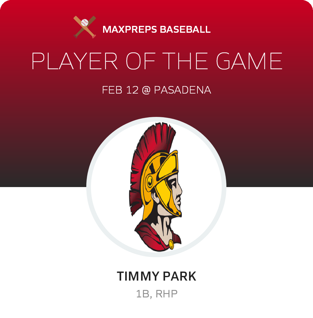 #12 Timmy Park Player of the Game badge