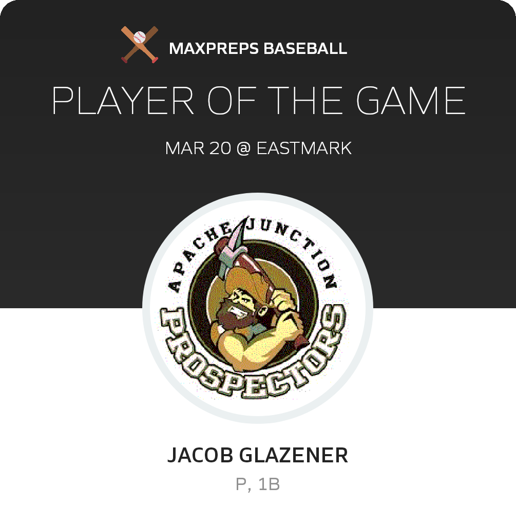 #7 Jacob Glazener Player of the Game badge