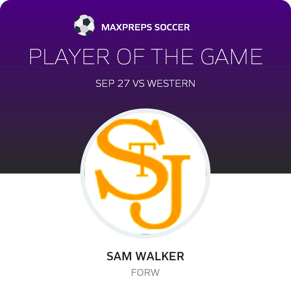 #9 Sam Walker Player of the Game badge