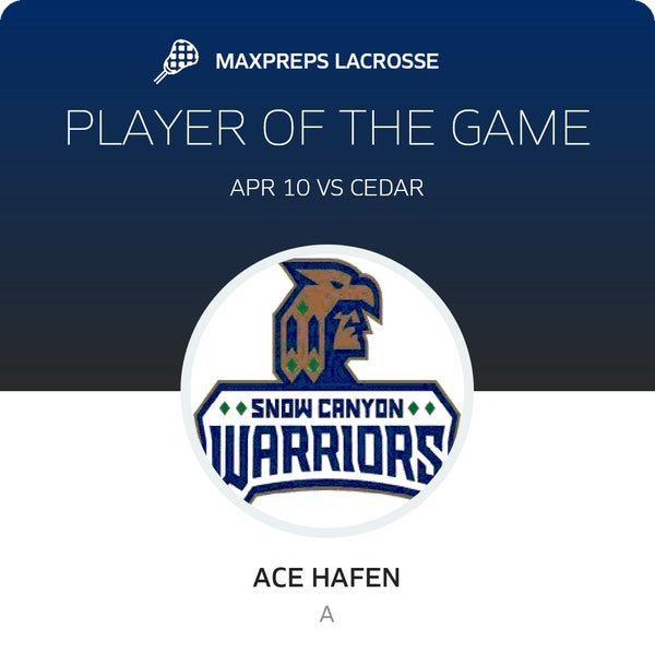 #0 Ace Hafen Player of the Game badge
