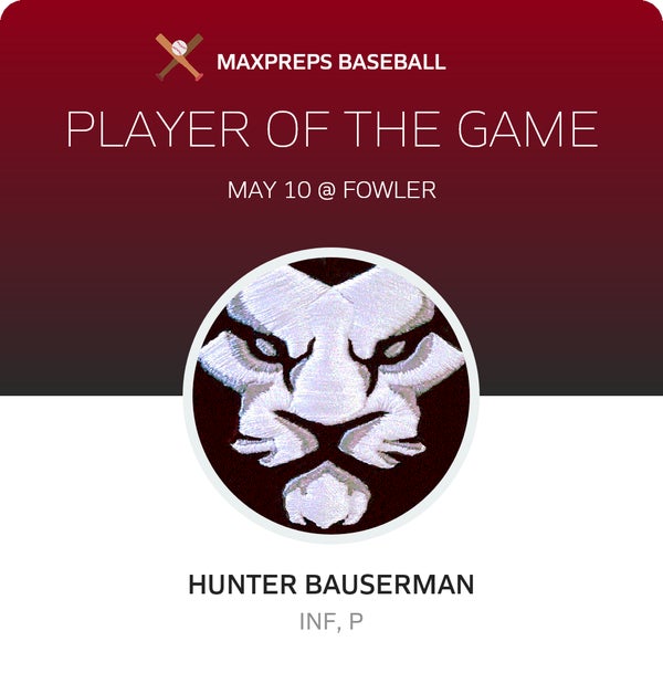 #2 Hunter Bauserman Player of the Game badge