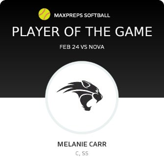 #11 Melanie Carr Player of the Game badge