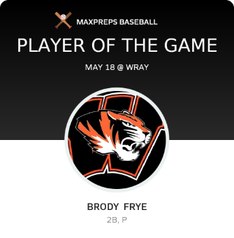 #6 Brody  Frye Player of the Game badge