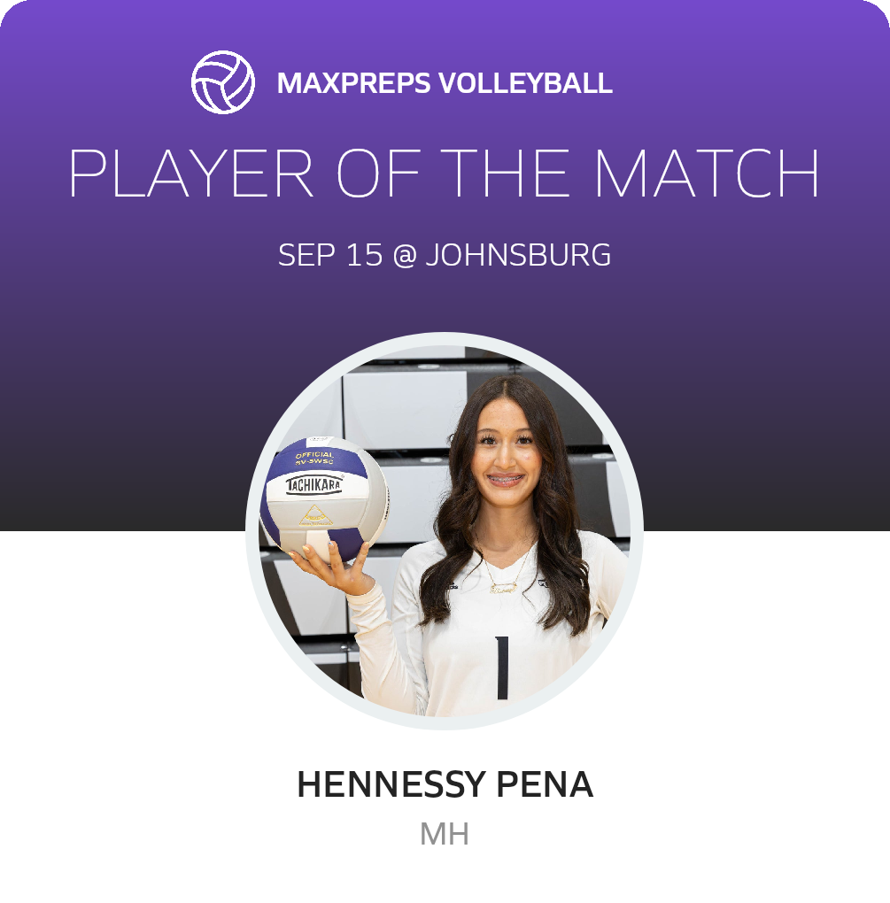 #1 Hennessy Pena Player of the Game badge
