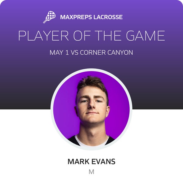 #43 Mark Evans Player of the Game badge