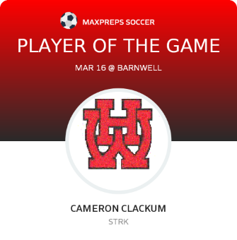 #1 Cameron Clackum Player of the Game badge