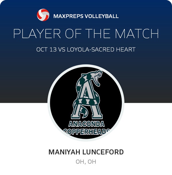 #17 Maniyah Lunceford Player of the Game badge