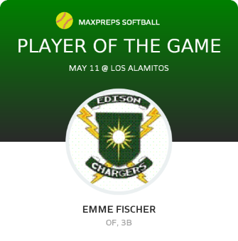 #21 Emme Fischer Player of the Game badge