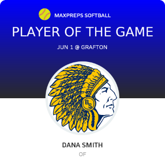 #9 Dana Smith Player of the Game badge