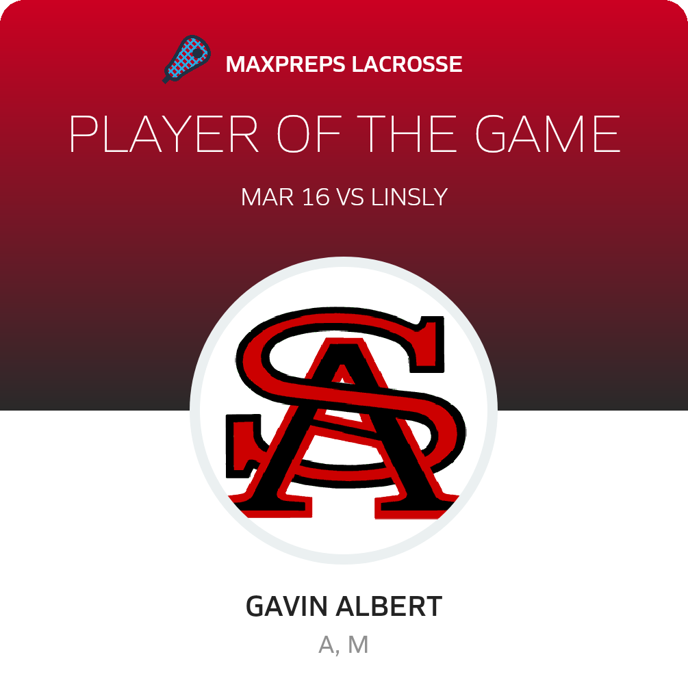 #5 Gavin Albert Player of the Game badge