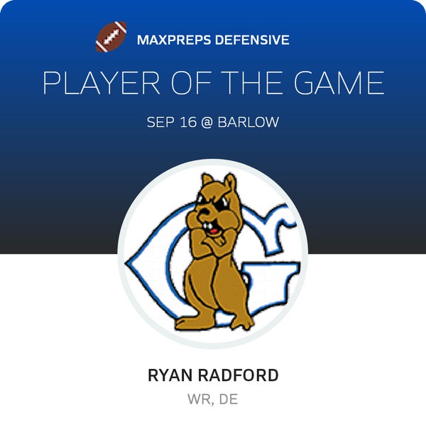 #15 Ryan Radford Player of the Game badge