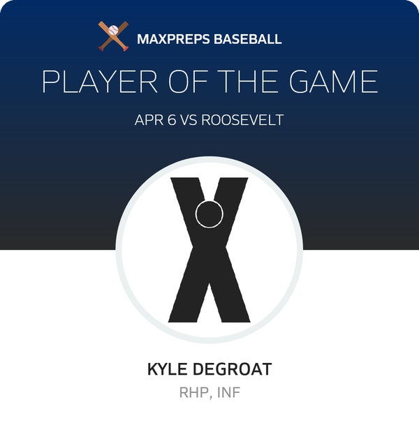 #3 Kyle DeGroat Player of the Game badge