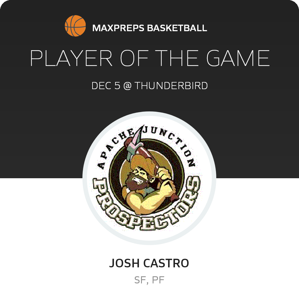 #7 Josh Castro Player of the Game badge