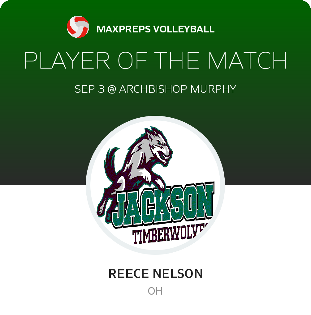 #13 Reece Nelson Player of the Game badge
