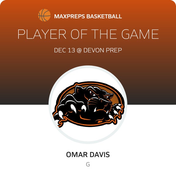 #5 Omar Davis Player of the Game badge
