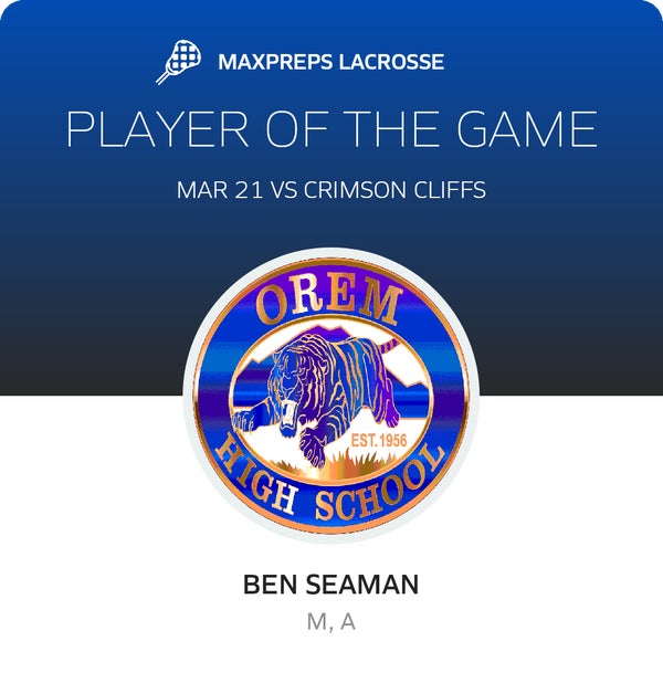 #5 Ben Seaman Player of the Game badge