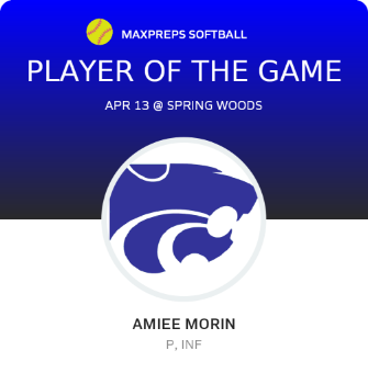 #14 Amiee Morin Player of the Game badge