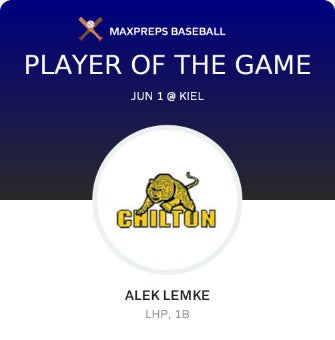 #12 Alek Lemke Player of the Game badge