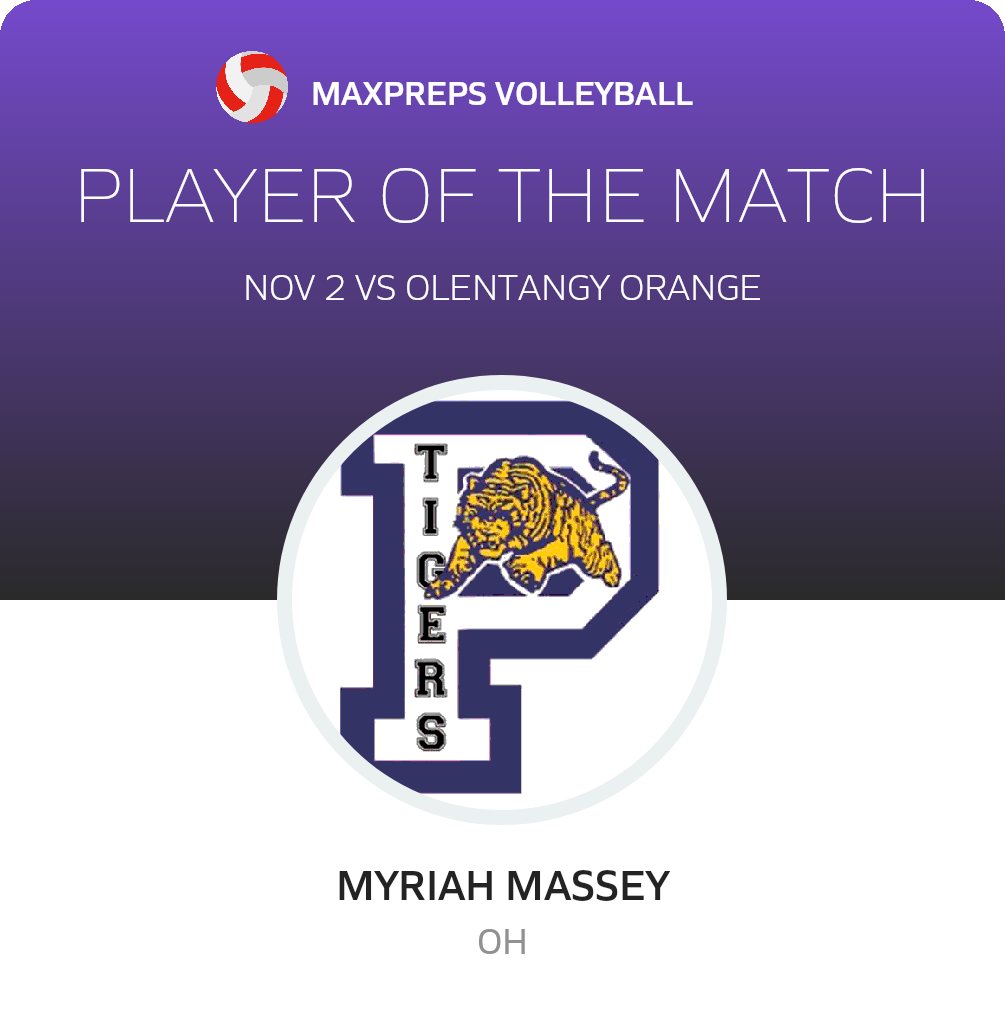 #17 Myriah Massey Player of the Game badge
