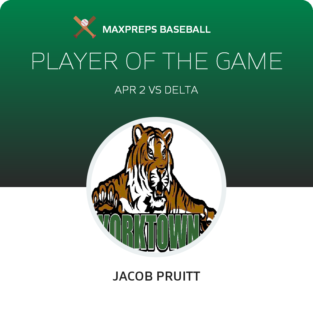 #21 Jacob Pruitt Player of the Game badge