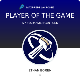 #13 Ethan Boren Player of the Game badge