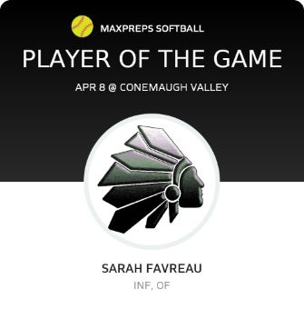 #25 Sarah Favreau Player of the Game badge