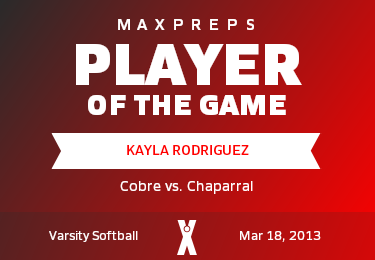 #21 Kayla Rodriguez Player of the Game badge