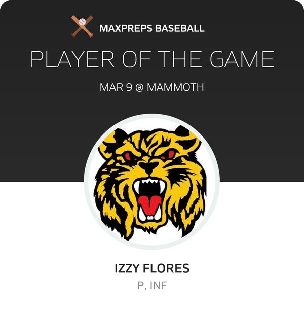 #8 Izzy Flores Player of the Game badge