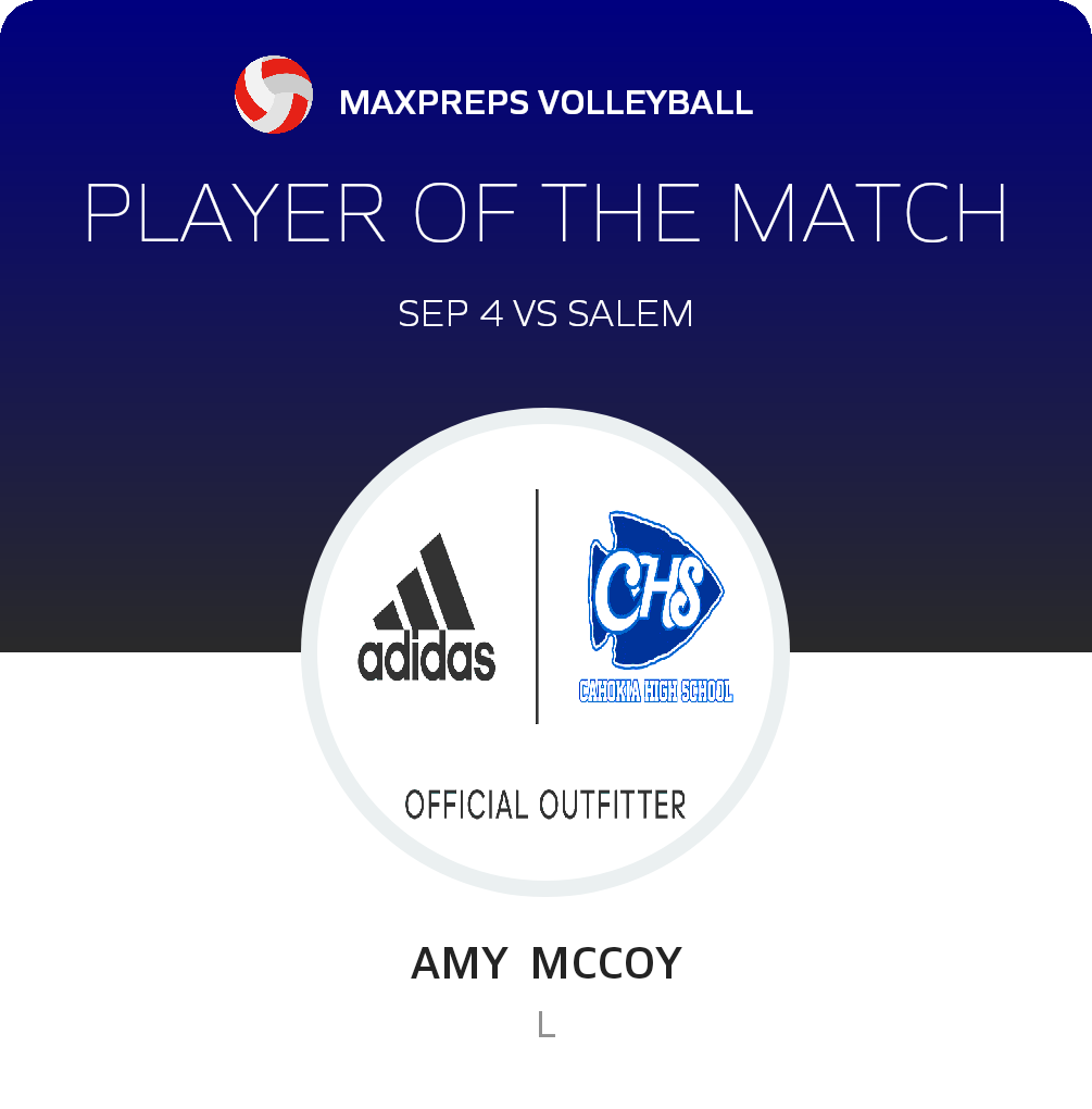 #16 ARMONIE TRAVIS Player of the Game badge