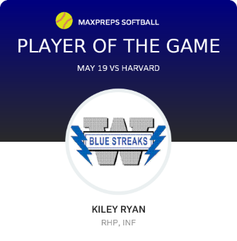 #9 Kiley Ryan Player of the Game badge