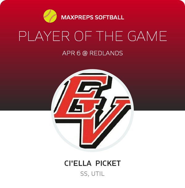 #44 Ci'ella Pickett Player of the Game badge