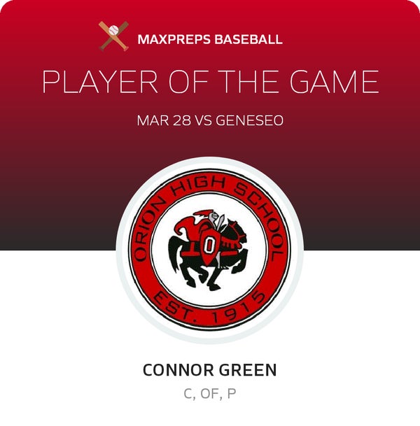 #8 Connor Green Player of the Game badge