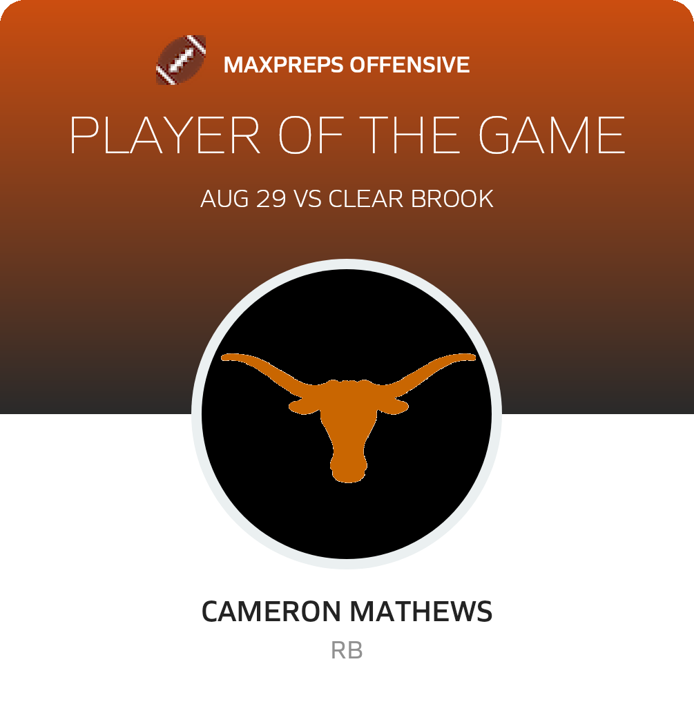 #2 Cameron Mathews Player of the Game badge