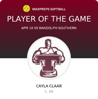 #9 Cayla Claar Player of the Game badge