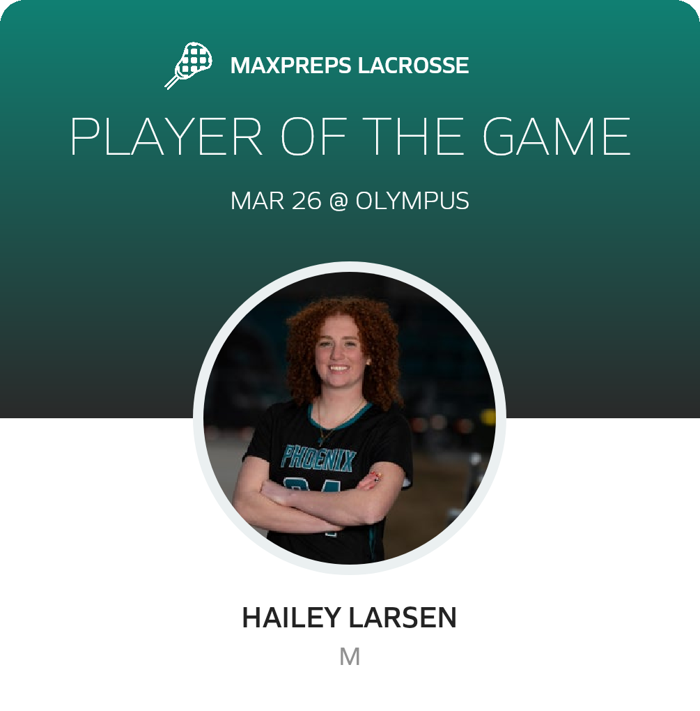 #24 Hailey Larsen Player of the Game badge